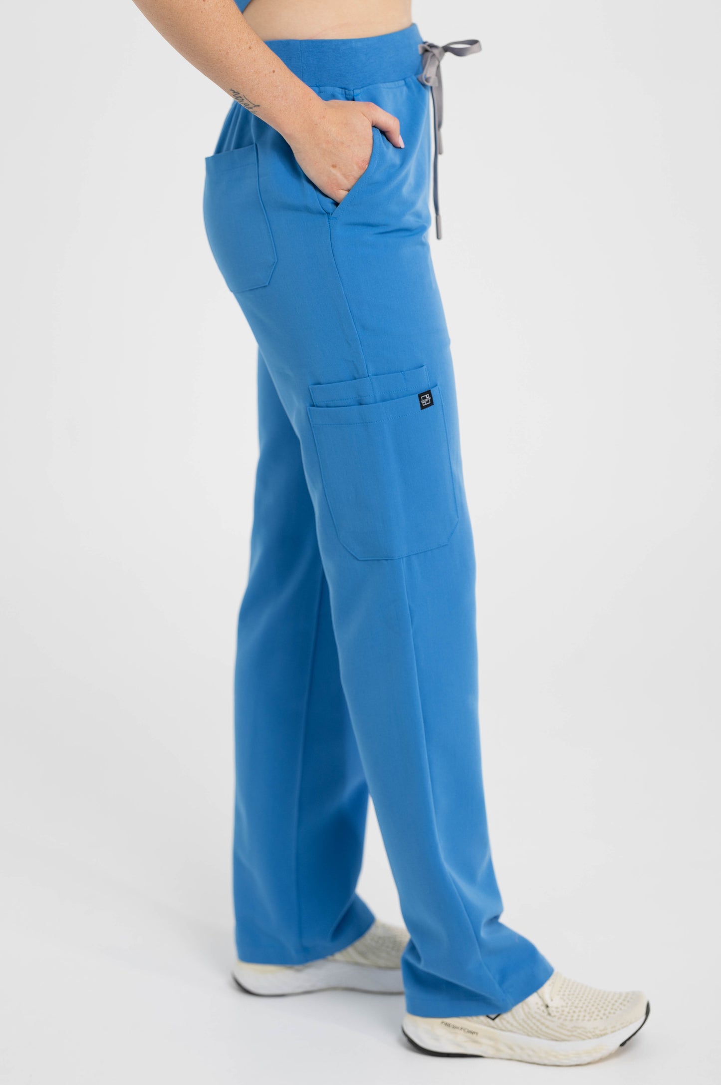 Women's Cargo Scrub Pants Azure Blue