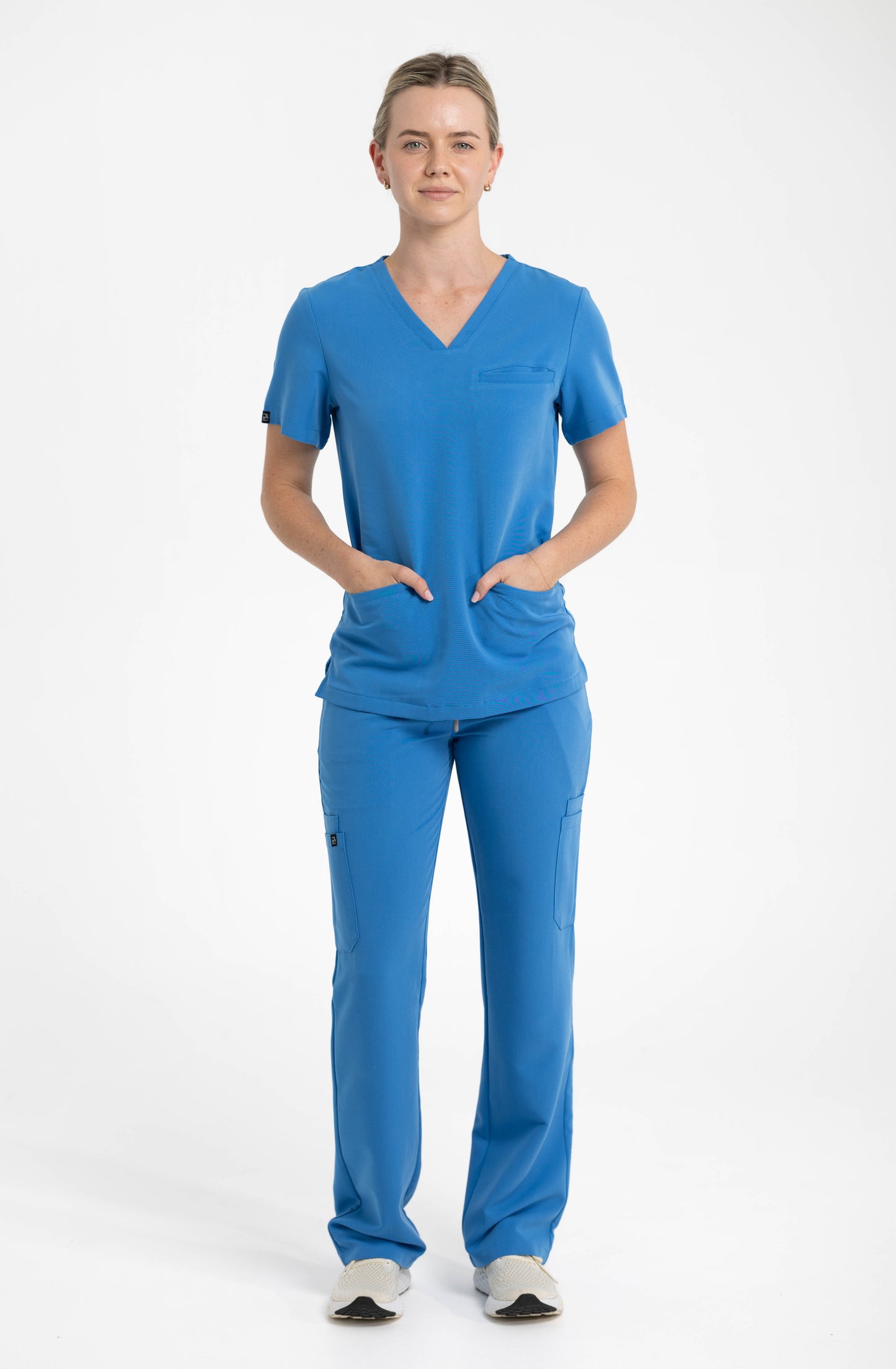 Women's Cargo Scrub Pants Azure Blue