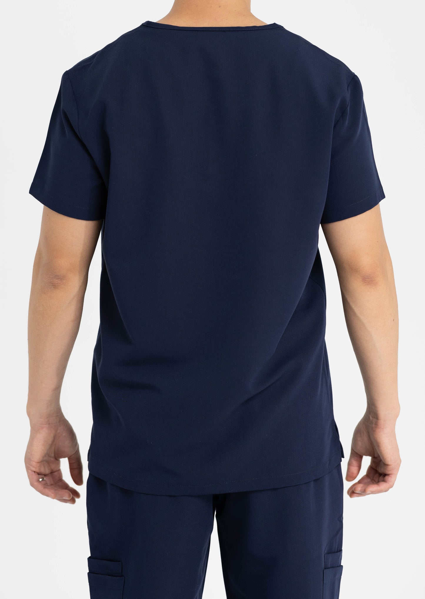 Men's V Neck Scrub top With Chest Pockets in Navy Blue