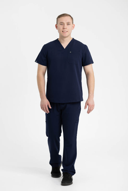 Men's Cargo Scrub Pants in Navy